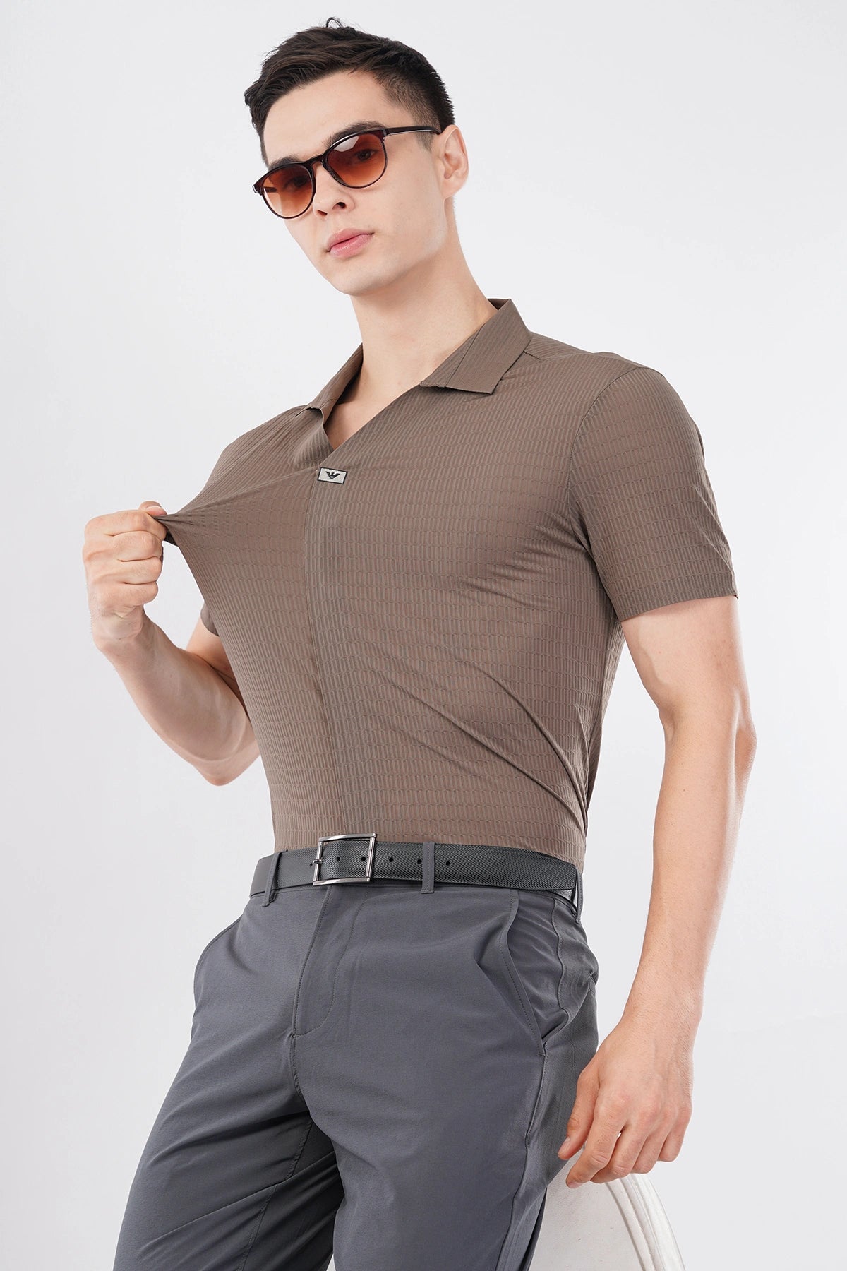 Taupe Prestige Brown Polo – Highest Breathable T-Shirt - KakahuTaupe Prestige Brown Polo – Highest Breathable T-ShirtKakahuKakahu