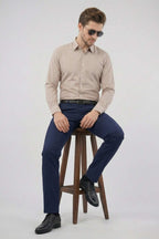 Taupe Stripe Dress Shirt – Premium Cotton Formal Wear - KakahuTaupe Stripe Dress Shirt – Premium Cotton Formal WearKakahuKakahu