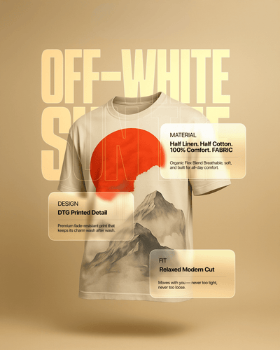 Front Linen & Back Cotton Organic Flex T-Shirts