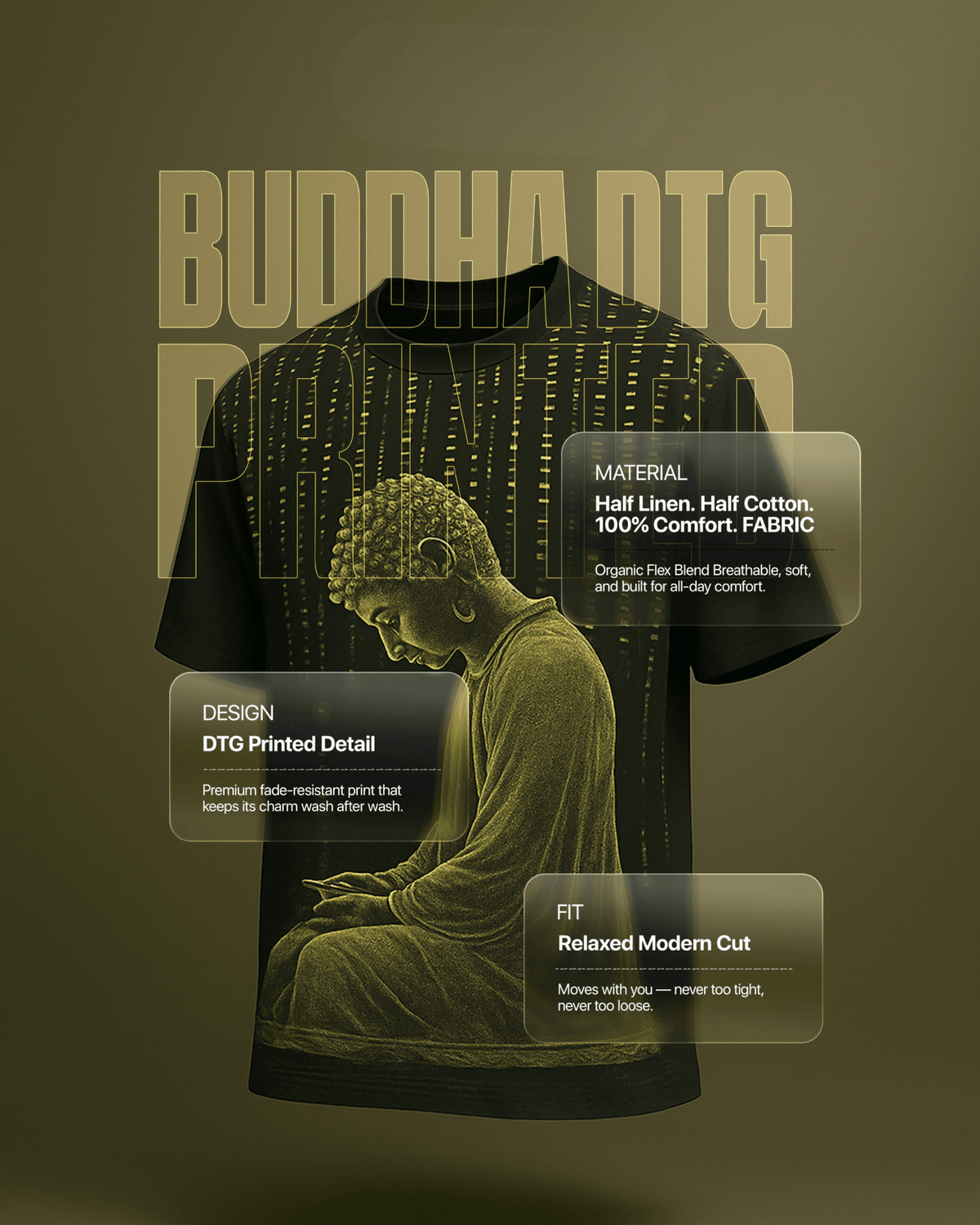 The Enlightened Code T-Shirt – Front Linen & Back Cotton - KakahuThe Enlightened Code T-Shirt – Front Linen & Back CottonKakahuKakahu