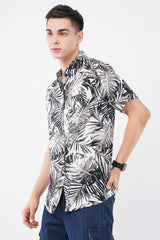 Tropical Palm Print Short Sleeve Shirt – Vibrant Summer Casual - KakahuTropical Palm Print Short Sleeve Shirt – Vibrant Summer CasualKakahuKakahu