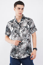 Tropical Palm Print Short Sleeve Shirt – Vibrant Summer Casual - KakahuTropical Palm Print Short Sleeve Shirt – Vibrant Summer CasualKakahuKakahu
