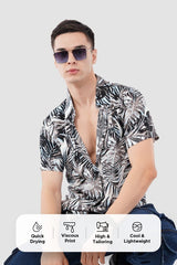 Tropical Palm Print Short Sleeve Shirt – Vibrant Summer Casual - KakahuTropical Palm Print Short Sleeve Shirt – Vibrant Summer CasualKakahuKakahu
