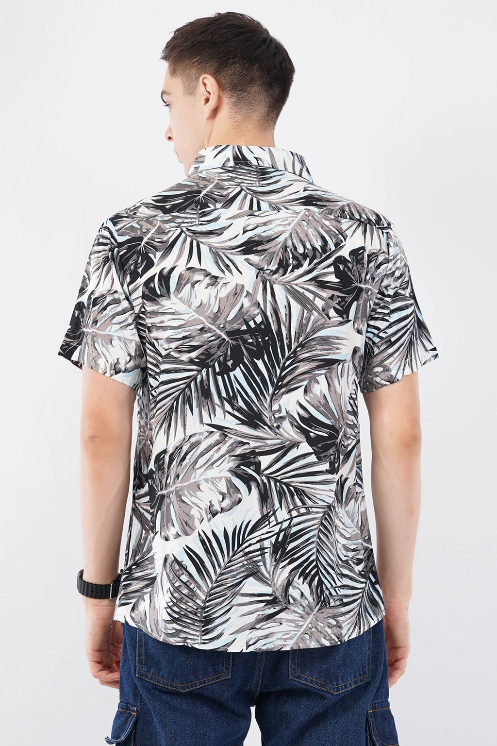 Tropical Palm Print Short Sleeve Shirt – Vibrant Summer Casual - KakahuTropical Palm Print Short Sleeve Shirt – Vibrant Summer CasualKakahuKakahu