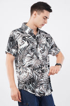 Tropical Palm Print Short Sleeve Shirt – Vibrant Summer Casual - KakahuTropical Palm Print Short Sleeve Shirt – Vibrant Summer CasualKakahuKakahu